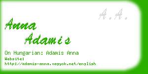 anna adamis business card